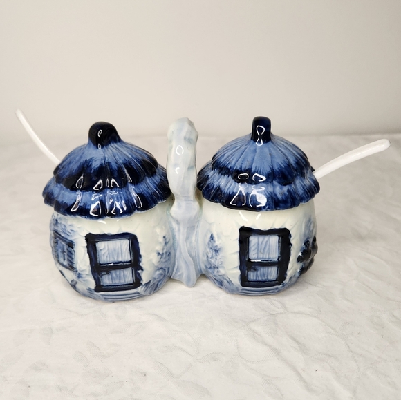 50s Noritake Cottage Jam Pots - Picture 1 of 10